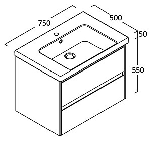 Мебель для ванной Berloni Bagno Form FO BS03 75 белый глянцевый