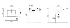 Мебель для ванной Berloni Bagno Form FO BS03 75 белый глянцевый