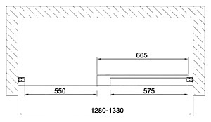 Душевая дверь в нишу Vegas Glass ZP 0130 07 01 стекло прозрачное, 130