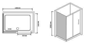 Душевой уголок RGW Passage PA-42 (1200-1220)х1000 профиль хром, стекло чистое