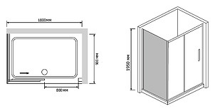 Душевой уголок RGW Passage PA-42 (1800-1820)х900 профиль хром, стекло матовое