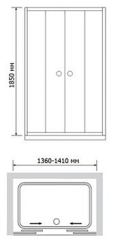 Душевая дверь в нишу RGW Classic CL-10 (1360-1410)x1850 стекло чистое