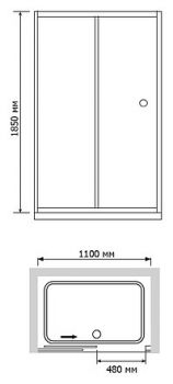 Душевая дверь в нишу RGW Classic CL-12 1100x1850 стекло шиншилла