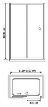 Душевая дверь в нишу RGW Classic CL-12 (1110-1160)x1850 стекло чистое