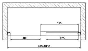 Душевая дверь в нишу Vegas Glass ZP 0100 07 01 стекло прозрачное, 100