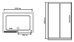 Душевая дверь в нишу RGW Passage PA-12 (1000x1040)x1950 стекло матовое