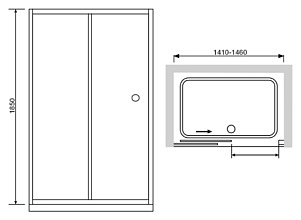 Душевая дверь в нишу RGW Classic CL-12 145х185 стекло прозрачное