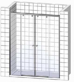 Душевая дверь в нишу RGW Classic CL-11 (1060-1110)х1850 профиль хром, стекло шиншилла