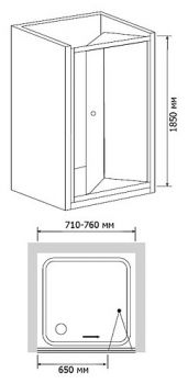 Душевая дверь в нишу RGW Classic CL-21 (710-760)х1850 стекло шиншилла