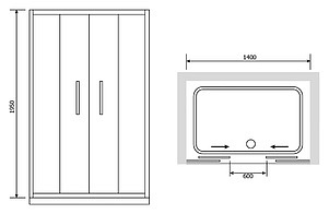 Душевая дверь в нишу RGW Passage PA-11 (1400-1440)x1950 профиль хром, стекло матовое