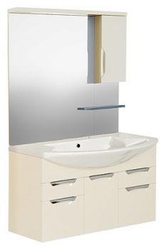 Мебель для ванной Gemelli Cosmo New 108 подвесная исполнение I бежевый глянец