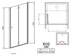 Душевая дверь в нишу Radaway EOS DWB 80 интимато R