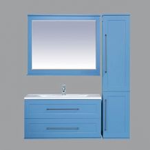 Мебель для ванной Misty Марта 100 подвесная голубая матовая