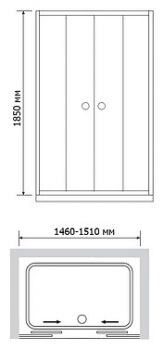 Душевая дверь в нишу RGW Classic CL-10 (1460-1510)x1850 стекло чистое
