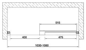 Душевая дверь в нишу Vegas Glass ZP 0105 08 02 стекло шиншилла, 105