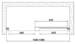 Душевая дверь в нишу Vegas Glass ZP 0135 07 02 стекло шиншилла, 135