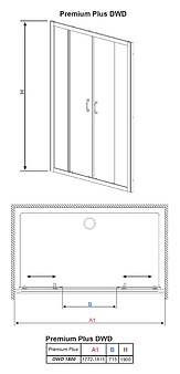 Душевая дверь в нишу Radaway Premium Plus DWD 180 стекло фабрик