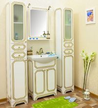 Мебель для ванной Sanflor Каир 60 белая, золотая патина
