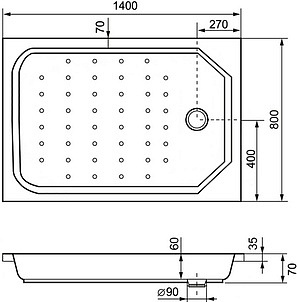 Поддон для душа Dush-ka Style PR 80x140x7,5