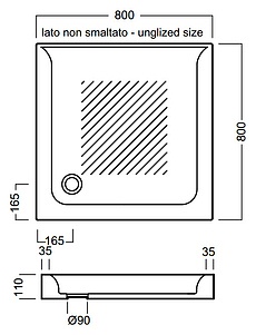 Поддон для душа Hatria Drop Y0Y6 80x80