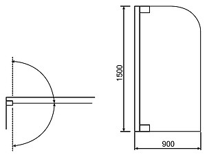 Шторка на ванну RGW Screens SC-36 (900-920)х1500 профиль хром, стекло чистое