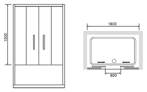 Шторка на ванну RGW Screens SC-61 (1800-1840)х1500 профиль хром, стекло чистое