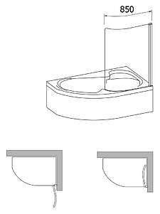 Шторка на ванну Ravak Rosa CVSK1 140/150 R Transparent, профиль белый