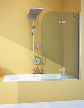 Шторка на ванну GuteWetter Lux Pearl GV-102A правая 80 см стекло бесцветное, профиль хром