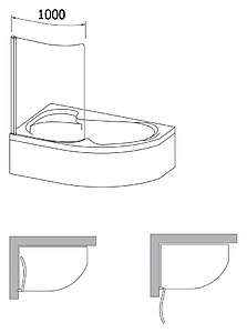 Шторка на ванну Ravak Rosa CVSK1 160/170 L Transparent, профиль блестящий