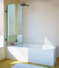 Шторка на ванну GuteWetter Lux Pearl GV-001 левая 80 см стекло бесцветное, фурнитура хром