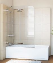 Шторка на ванну GuteWetter Trend Pearl GV-862A левая 110 см стекло бесцветное, фурнитура хром