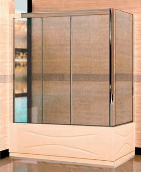 Шторка на ванну RGW Screens SC-81 (1560-1610)х750х1500 профиль хром, стекло шиншилла