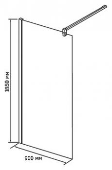 Душевая перегородка RGW Walk In WA-02 900x1850 стекло чистое