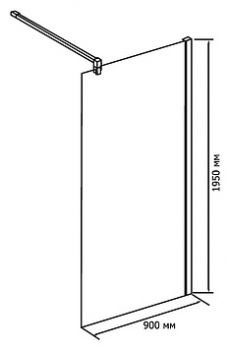 Душевая перегородка RGW Walk In WA-01 900x1950 профиль хром, стекло чистое