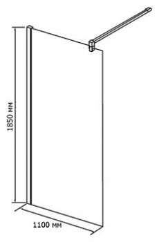 Душевая перегородка RGW Walk In WA-02 1100x1850 профиль хром, стекло чистое