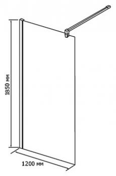Душевая перегородка RGW Walk In WA-02 1200x1850 профиль хром, стекло чистое