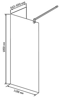 Душевая перегородка RGW Walk In WA-05 1100x700 стекло чистое