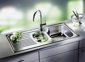Комплект  Мойка кухонная Blanco Tipo 6 S Basic, сталь + Смеситель Lemark Soul LM6001C для кухонной мойки
