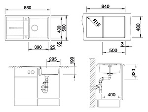 Мойка кухонная Blanco Metra 5 S антрацит