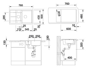 Мойка кухонная Blanco Metra 6 S Compact белый