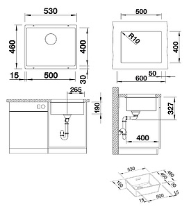 Мойка кухонная Blanco Subline 500 U шампань