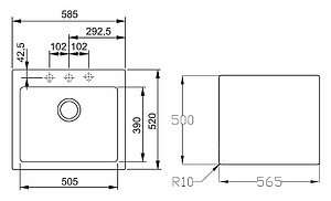 Мойка кухонная Franke Maris MRG 610-58 оникс