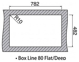 Мойка кухонная Rodi Box Line 80 Flat left inset.  сталь