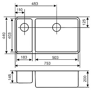 Мойка кухонная Reginox Ohio 18x40+50x40 LUX L сталь