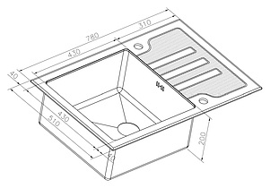 Мойка кухонная Zorg Inox Glass GL-7851-BLACK черное стекло