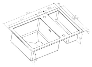 Мойка кухонная Zorg Inox Glass GL-8051-2-WHITE белое стекло