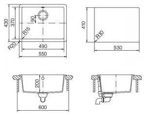 Мойка кухонная Schock Quadro 60 (N-100) альпина