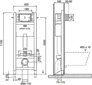 Система инсталляции для унитазов OLI Expert Evo/Speed самонесущая система
