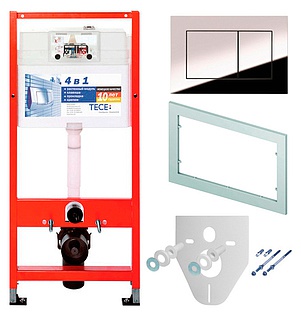 Система инсталляции для унитазов TECE Now К400401 4 в 1 с кнопкой смыва