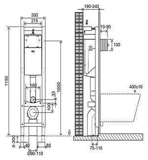 Система инсталляции для унитазов OLI Quadra Sanitarblock 280490